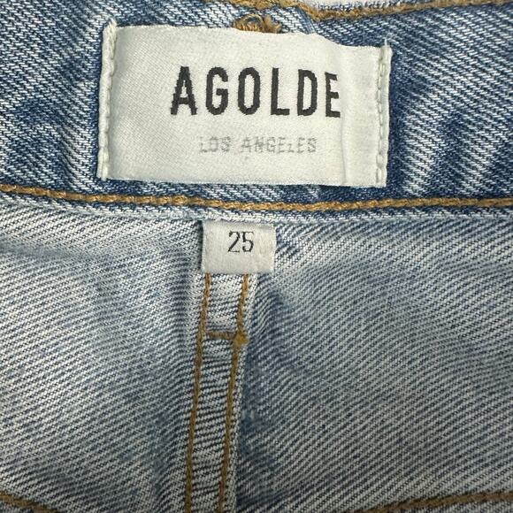 AGOLDE 90'S Crop Mid Rise Straight 100% Cotton size 25 Button Fly - Picture 2 of 9